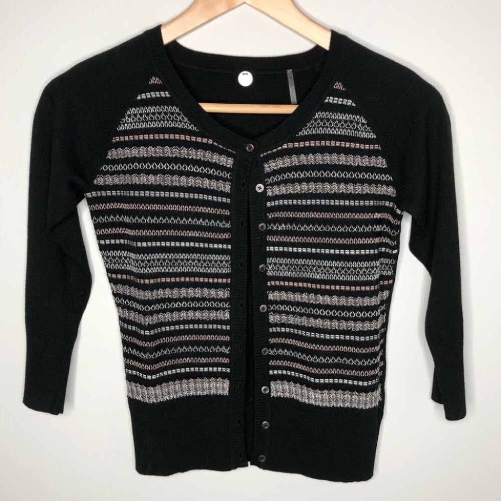Margaret O'Leary Black Button Up‎  Cardigan Size XS